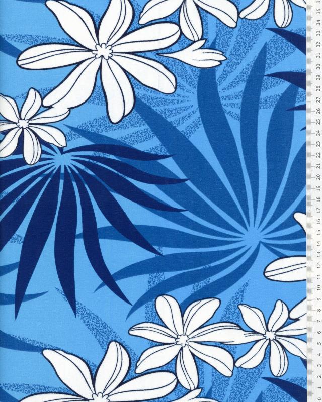 Polynesian Fabric MOENAU Blue - Tissushop